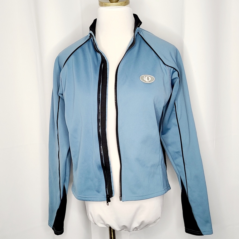 PEARL IZUMI WOMEN ’S BLUE FULL ZIP CYCLING JACKET MEDIUM Y2K RETRO